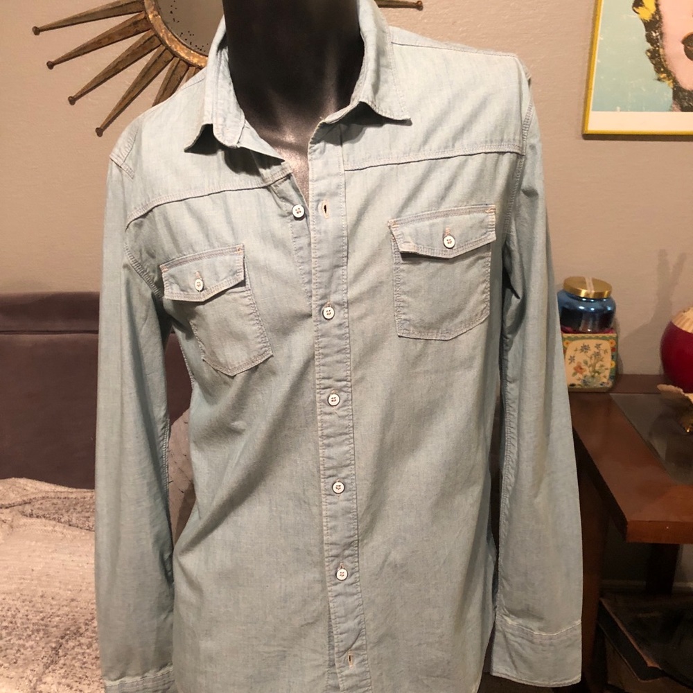 PAIGE denim chambray button down shirt